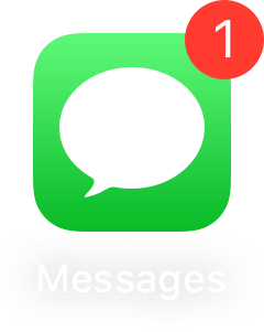 An iMessage icon with a numeric badge