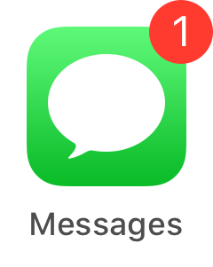 An iMessage icon with a numeric badge